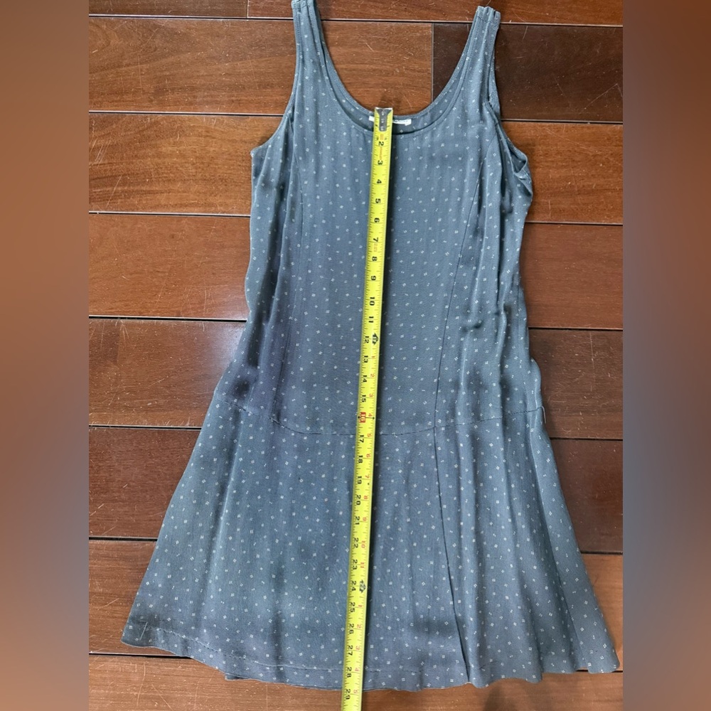 Club Monaco Charcoal Gray Sleeveless Mini Dress with Subtle Dot Print - Picture 5 of 8